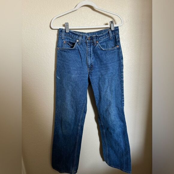 Vintage Orange Tab Levis 517 Boot Cut Jeans Sz 32 x 32 Mid Blue Made In USA - Picture 2 of 8